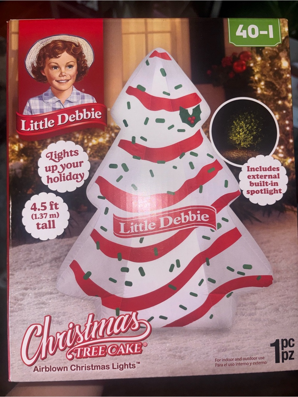 Little Debbie Christmas tree inflatable new in box indoor / outdoor decoration